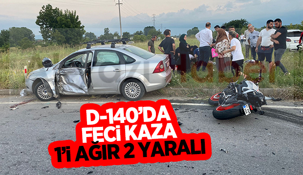 Akyazı'da kaza 1'i ağır 2 yaralı