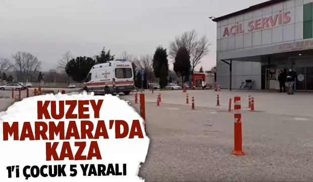 Akyazı'da kaza 1’i çocuk 5 yaralı