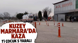 Akyazı'da kaza 1’i çocuk 5 yaralı