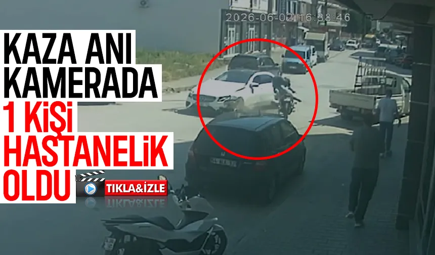 Akyazı'da kaza anı kamerada; Ehliyetsiz çıktı