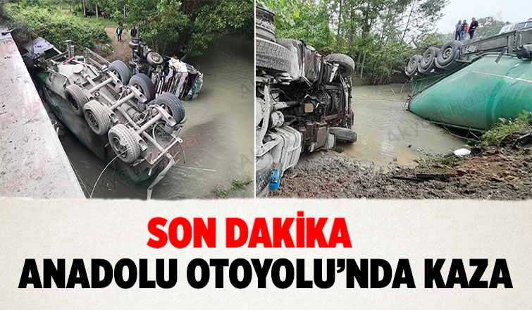 Akyazı'da Kaza Tır Dereye Uçtu 1 Yaralı