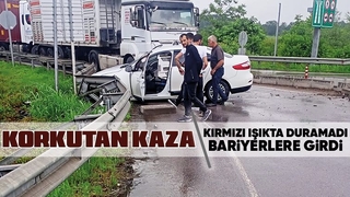 Akyazı'da korkutan kaza yaralanan olmadı