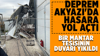 Akyazı'da mantar tesisinin duvarı yıkıldı