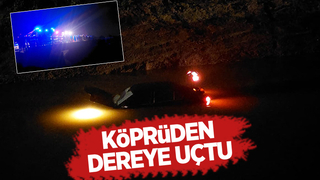 Akyazı'da otomobil dereye uçtu