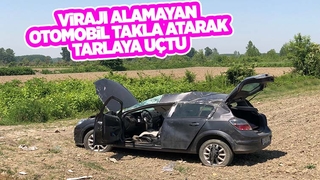 Akyazı'da Otomobil Takla Attı
