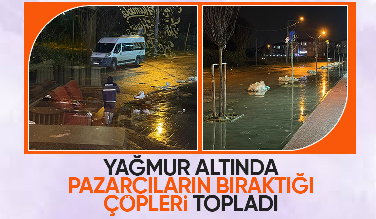 Akyazı da pazarcıya çöp tepkisi