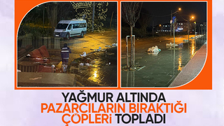 Akyazı da pazarcıya çöp tepkisi