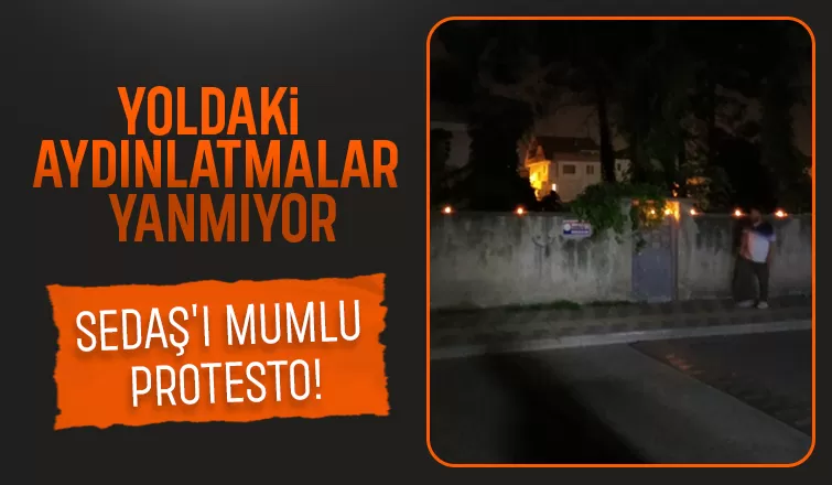 Akyazı'da SEDAŞ'ı mum yakarak protesto ettiler