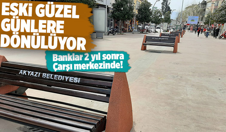 Akyazı'da sökülen banklar yerine getirildi