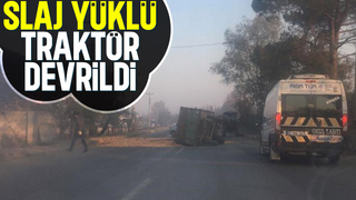 Akyazı'da traktör devrildi
