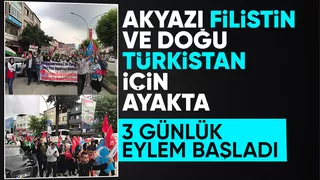 Akyazı'da üniversiteliler Filistin ve Doğu Türkistan için yürüdü