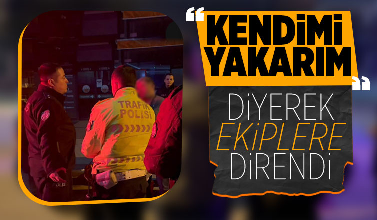 Akyazı'da yılbaşı gecesi yapılan uygulamada bir sürücü ekiplere zor anlar yaşattı