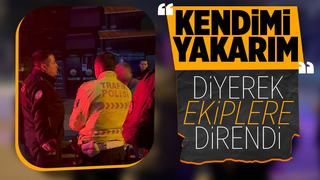 Akyazı'da yılbaşı gecesi yapılan uygulamada bir sürücü ekiplere zor anlar yaşattı