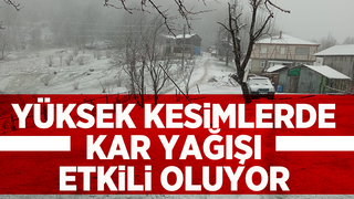 Akyazı'da yüksek kesimler beyaza büründü