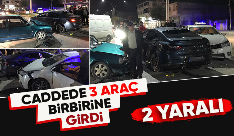 Akyazı da zincirleme kaza 2 yaralı