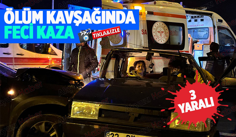 Akyazı'daki ölüm kavşağında kaza: 3 yaralı