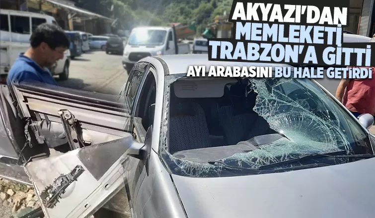 Akyazı'dan Trabzon'a gitti aracı bu hale geldi