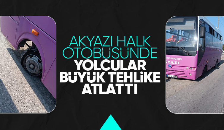 Akyazı halk otobüsü tehlike atlattı