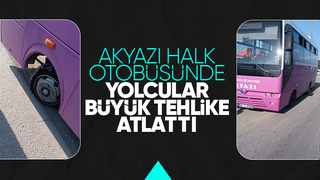 Akyazı halk otobüsü tehlike atlattı