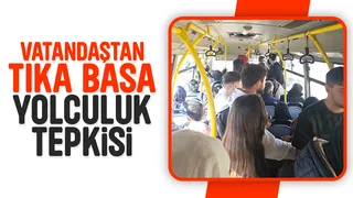 Akyazı halk otobüsünde fazla yolcu tepkisi