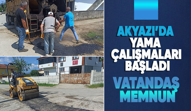 Akyazı ilçesinde Asfalt Yama Çalışmaları Başladı