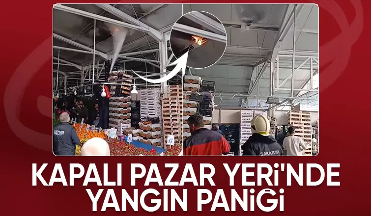 Akyazı Kapalı pazar Yeri'nde elektrik kabloları yandı