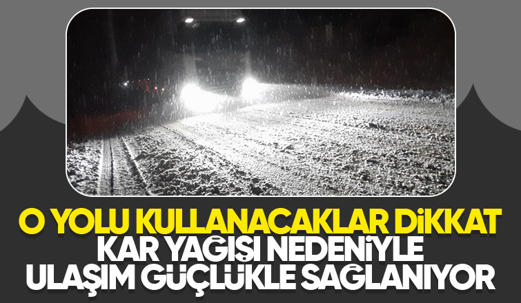 Akyazı-Mudurnu yolunda kar yağışı etkili oluyor