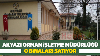 Akyazı Orman İşletme Müdürlüğü'nden satılık 3 bina