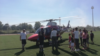 Akyazı'ya ambulans helikopter ile nakledildi