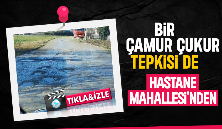 Akyazıda çamur ve çukur içindeki yola tepki