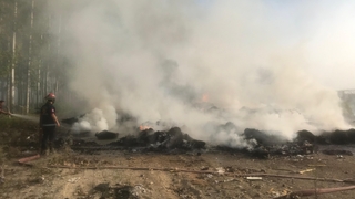 Akyazıda çöp yangını