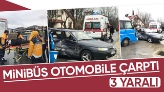 Akyazıda kaza 3 yaralı