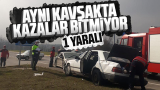 Akyazıda sabıkalı kavşakta kaza