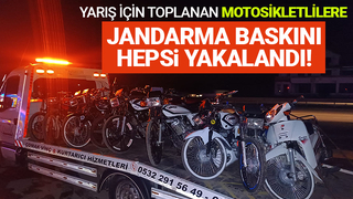 Akyazıda yarış için toplanan motosikletlilere baskın