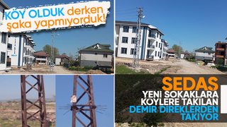 Akyazıda yeni sokaklara 70'li yılların demir direkleri dikiliyor