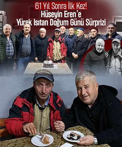 Akyazı’da Yürek Isıtan Sürpriz: 61 Yaşındaki Hüseyin Eren’e İlk Doğum Günü Kutlaması