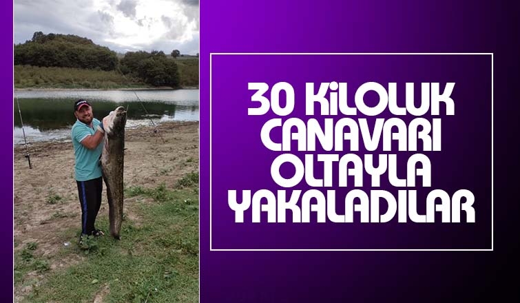 Akyazılı balıkçılar 30 kiloluk dev yayın yakaladı