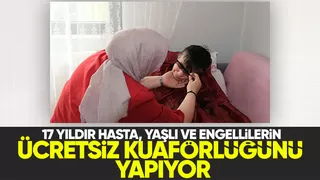 Akyazılı Selma yaşlı ve engellilerin ücretsiz kuaförlüğünü yapıyor