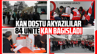 Akyazılılardan 84 ünite kan bağışladı