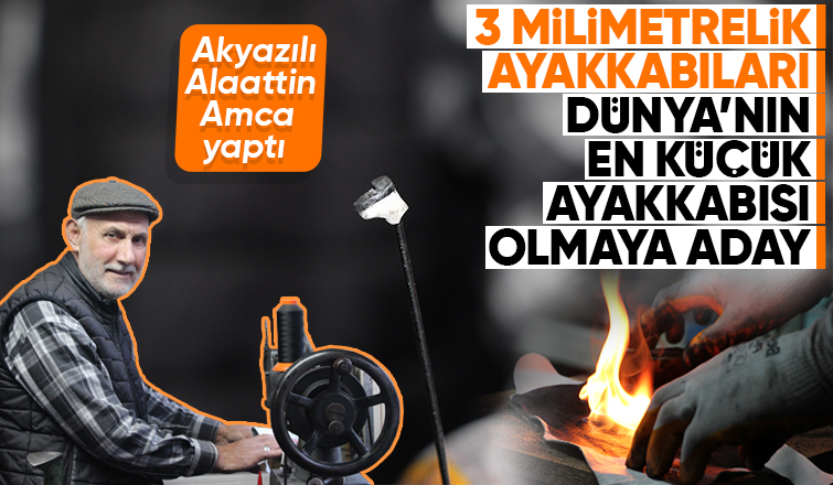 Alaattin Usta minyatür ayakkabılarıyla rekorlar kitabına girmek istiyor