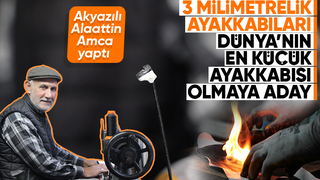 Alaattin Usta minyatür ayakkabılarıyla rekorlar kitabına girmek istiyor