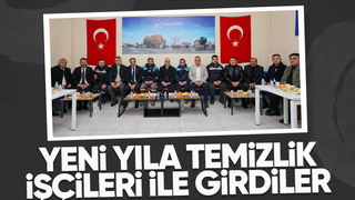 Alemdar, Işıksu ve Atalay, yeni yılı temizlik işçileriyle karşıladı