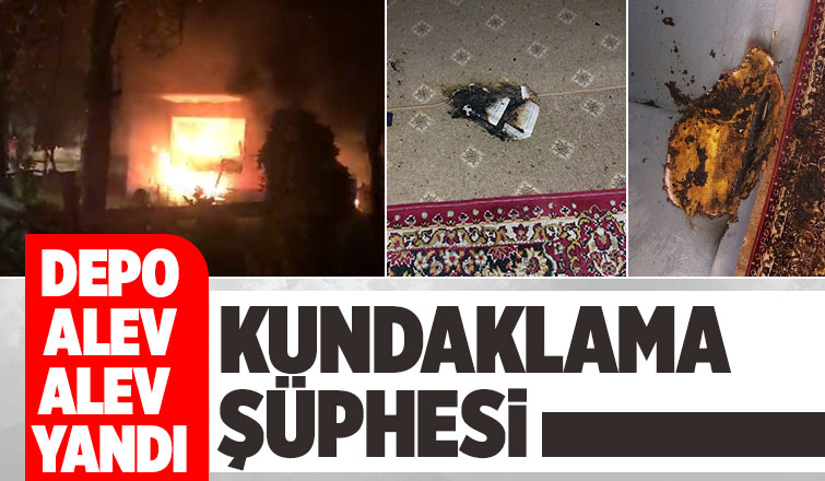 Alev alev yanan depoda kundaklama şüphesi