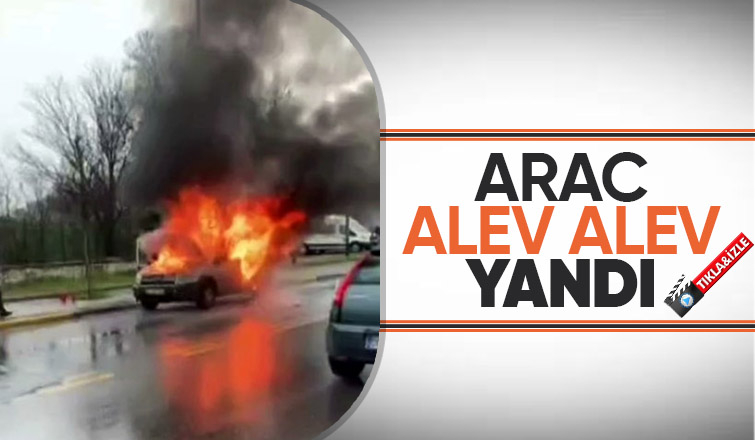 Alevlere teslim olan araçtan geriye demir yığını kaldı