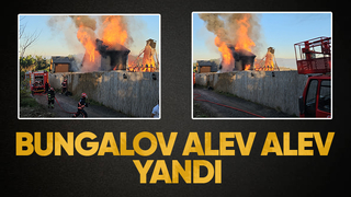 Alevlere teslim olan bungalov kül oldu