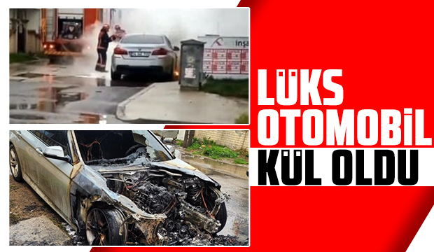 Alevlere teslim olan lüks otomobil kül oldu!