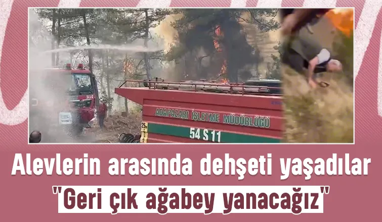 Alevlerin arasında kalan ormancıların yaşadığı dehşet anları kamerada