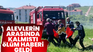 Alevlerin arasında kalan yaşlı adam öldü