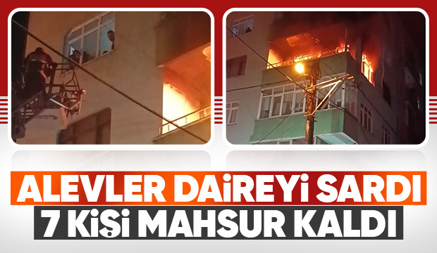 Alevlerin sardığı binadan çıkamadılar