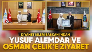 Ali Erbaş, Yusuf Alemdar ve Osman Çelik'i ziyaret etti